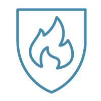 Blue Icon for fire resistance
